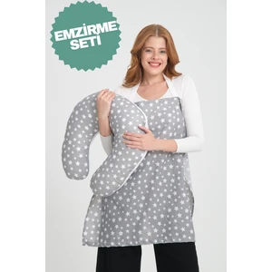 Irk Lemoon Bebek Emzirme Örtüsü ve Yastık 2'li Avantajlı Set, Ayarlanabilir Emzirme Önlüğü, Emzirme Yastığı, Puset Örtüsü