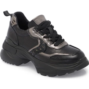 Siyah Hakiki Deri Kadın Sneaker - K24I1AY67312-A23