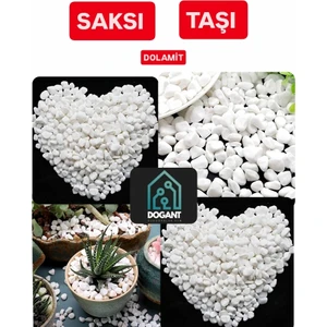 Anadolu Beyaz  Saksı Peyzaj Taşı 2 kg Dere Taşı Çakıl Taşı
