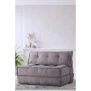 Mocca Fitilli Kadife Çift Kişilik Katlanır Yatak Katlanır Koltuk Gri