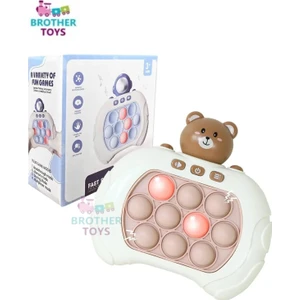 Brother Toys Işıklı Popit Oyun Konsolu Pop It Quick Push Oyuncak Ayıcık Model