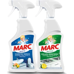 Banyo ve Mutfak Temizleyici Yağ Çözücü & Kireç Sökücü Sprey 2'li Set (2x750 ml)