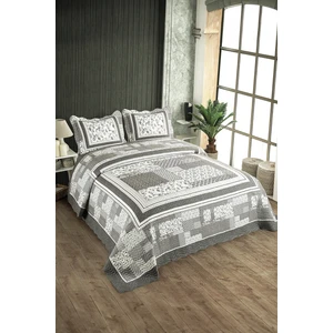 Örtüm Luna Çift Kişilik Kapitone Yatak Örtüsü Takımı - Gri