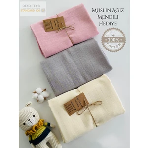 Ft Baby Collection Pamuk Müslin Bebek Battaniyesi 3'Lü Set  Müslın Örtü 80  x  90 Cm