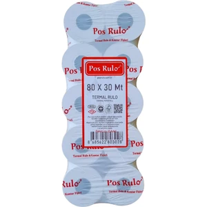 80X30 Termal Rulo - Yazar Kasa Adisyon Rulosu 10 Paket 100 Adet Tam Metraj Garantili