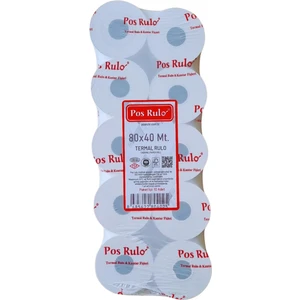 80X40 Termal Rulo - Yazar Kasa Adisyon Rulosu 10 Paket 100 Adet Tam Metraj Garantili