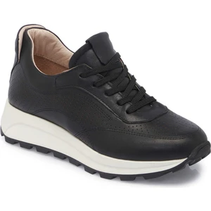 Siyah Hakiki Deri Kadın Sneaker - K24I1AY67296-A23