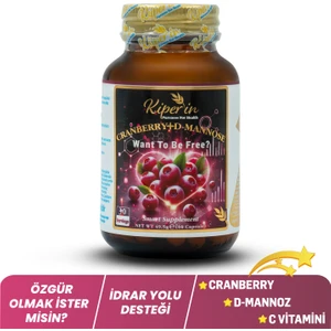 Cranberry, D-Mannoz, C Vitamin - Idrar Yolu Sağlığı (60KAPSÜL & 1400MG) | Akıllı Gıda Takviyesi