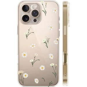 3gen Case İphone 16 Pro Uyumlu Minik Papatyalar Desenli Şeffaf Silikon Kılıf