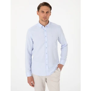Pierre Cardin Erkek Açık Mavi Oxford Slim Fit Kolay Ütülenebilir Gömlek 50306996-VR003