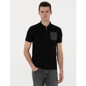 Pierre Cardin Erkek Siyah Slim Fit Polo Yaka Tişört 50307929-VR046