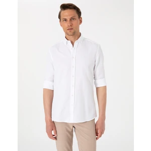 Pierre Cardin Erkek Beyaz Oxford Slim Fit Kolay Ütülenebilir Gömlek 50306996-VR013
