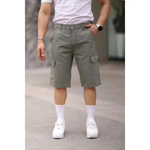 Erkek Slim Fit Kargo Cepli Kapri Şort