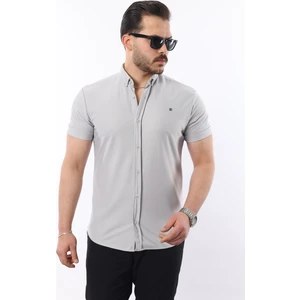 Erkek Kısa Kollu Slim Fit Yazlık Basic Şık Gömlek