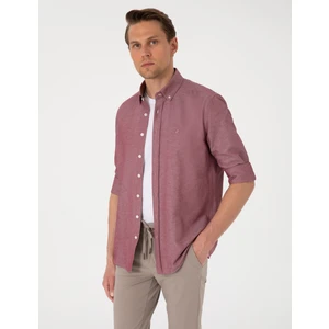 Pierre Cardin Erkek Bordo Oxford Slim Fit Kolay Ütülenebilir Gömlek 50306996-VR014