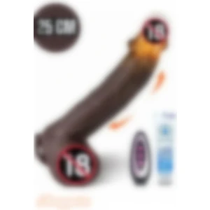 Uzaktan Kumandalı Isıtmalı Ileri Geri Hareketli Rotasyonlu Realistik Penis Vibratör Dildo 25 cm