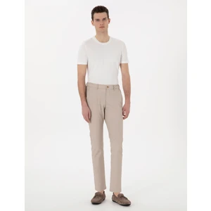 Pierre Cardin Erkek Vizon Slim Fit Gofre Kanvas Pantolon 50308099-VR052
