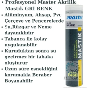 Gri Silikonize Akrilik Mastik 450 gr - 310 ml