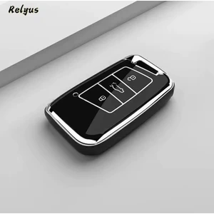 Seat Ateca Siyah-Silver Anahtar Kılıfı