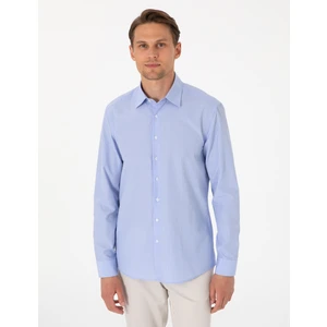 Pierre Cardin Erkek Açık Mavi Slim Fit Çizgili Uzun Kollu Gömlek 50310777-VR003