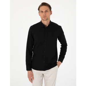 Pierre Cardin Erkek Siyah Oxford Slim Fit Kolay Ütülenebilir Gömlek 50306996-VR046