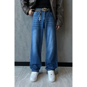 Baggy Fit Eskitme Kot Pantolon