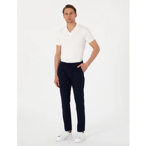 Pierre Cardin Erkek Lacivert Slim Fit Keten Görünümlü Kanvas Pantolon 50308086-VR033