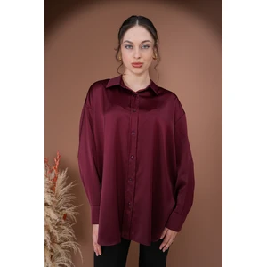 Rima Collection Oversize Kadın Saten Gömlek