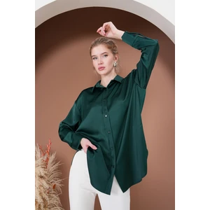 Rima Collection Oversize Kadın Saten Gömlek