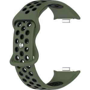 Xiaomi Redmi Watch 4 Uyumlu Kordon Delikli Silikon Yeşil Siyah