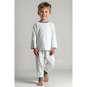 Unisex Çocuk Desenli Pijama Takımı - Antrasit