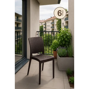 6 Adet Rattan Kahve Sandalye / Balkon-Bahçe-Teras