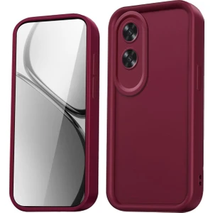 Oppo A60 Uyumlu Kılıf Kamera Korumalı Yumuşak Dokulu Darbe Emici Bordo Silikon Kapak