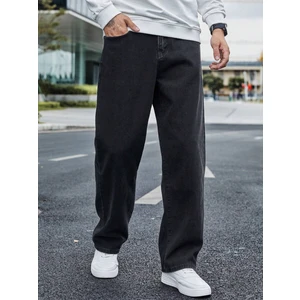 Erkek Baggy Fit Asit Yıkama Jean Kot Pantolonerkek Casual Baggy Denim Jean Kot Pantolon