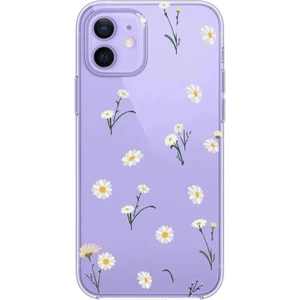 3gen Case İphone 12 Uyumlu Minik Papatyalar Desenli Şeffaf Silikon Kılıf