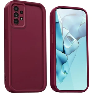 Samsung Galaxy A32 Uyumlu Kılıf Kamera Korumalı Yumuşak Dokulu Darbe Emici Bordo Silikon Kapak