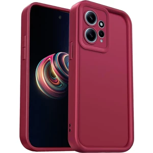 Xiaomi Redmi Note 12 4g Uyumlu Kılıf Kamera Korumalı Yumuşak Dokulu Darbe Emici Bordo Silikon Kapak