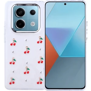 Bilişim Aksesuar Xiaomi Redmi Note 14 Pro 4g Kılıf Airbag Tasarımlı Simli Şeffaf Sah Kutup Kapak - Kiraz