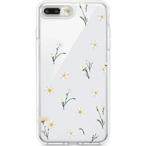 3gen Case İphone 8 Plus Uyumlu Minik Papatyalar Desenli Şeffaf Silikon Kılıf