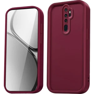 Oppo A5/a9 2020 Uyumlu Kılıf Kamera Korumalı Yumuşak Dokulu Darbe Emici Bordo Silikon Kapak