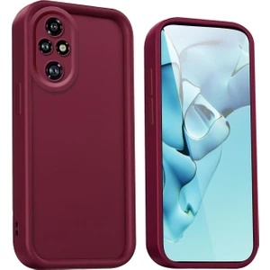 Honor 200 Pro Uyumlu Kılıf Kamera Korumalı Yumuşak Dokulu Darbe Emici Bordo Silikon Kapak