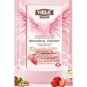 200 gr Pişmaniyeli Antep Fıstığı Krema Dolgulu Çilekli Sütlü Çikolata Melek Saçlı Angel Hair