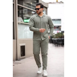 Erkek Waffle Gömlek-Pantolon Alt Üst Takım