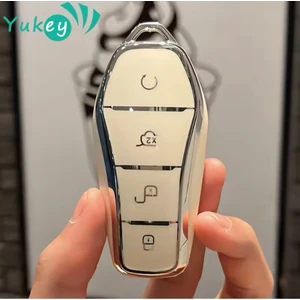 Byd Atto 3 Ev Beyaz-Silver Anahtar Kılıfı
