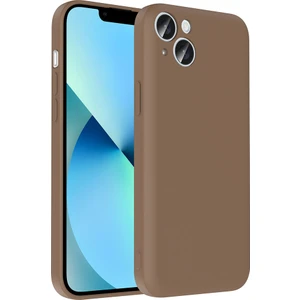 Bilişim Aksesuar Apple iPhone 14 Kılıf Kamera Korumalı Kartlık Hazneli Sah Vitra Kapak - Kahverengi