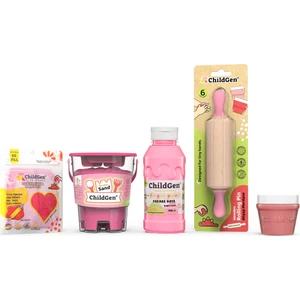 Doğal Hamur-Kum-Boya Renk Seti - Pembe