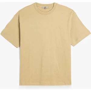 Kısa Kollu Pamuklu Bisiklet Yaka Basic Oversize Tişört