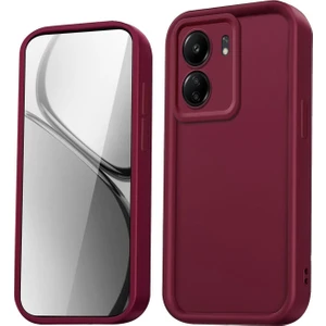 Xiaomi Redmi 13C Uyumlu Kılıf Kamera Korumalı Yumuşak Dokulu Darbe Emici Bordo Silikon Kapak