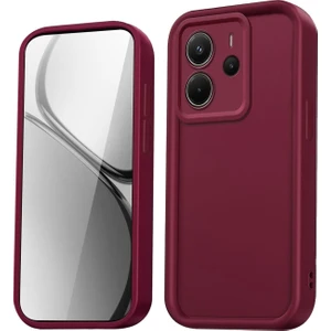 Xiaomi Redmi Note 14 4g Uyumlu Kılıf Kamera Korumalı Yumuşak Dokulu Darbe Emici Bordo Silikon Kapak