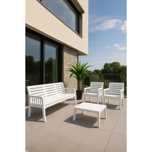 Lara 3 1 1 S Mindersiz Bahçe Takımı Balkon - Bahçe - Teras Mobilyası / Beyaz